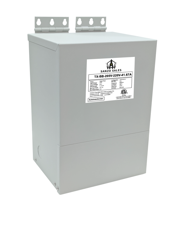 9.17 kVA Step-Up Buck-Boost Transformer (Booster), 205V → 220V, 41.67A, Single Phase