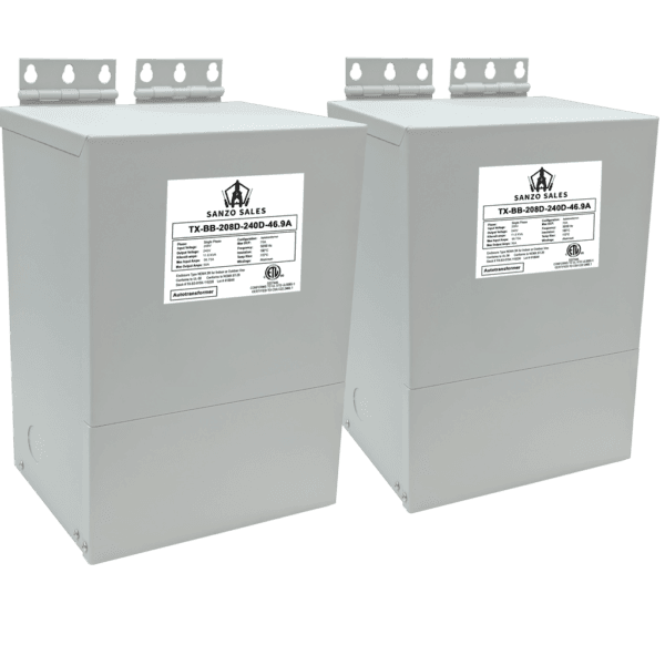 22.5 kVA Step-Up Buck-Boost Transformer, 208V → 240V, 93.75A, Three Phase