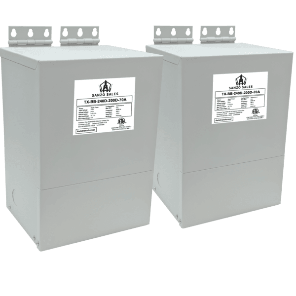 24.25 kVA Step-Down Buck-Boost Transformer, 240V → 200V, 70A, Three Phase