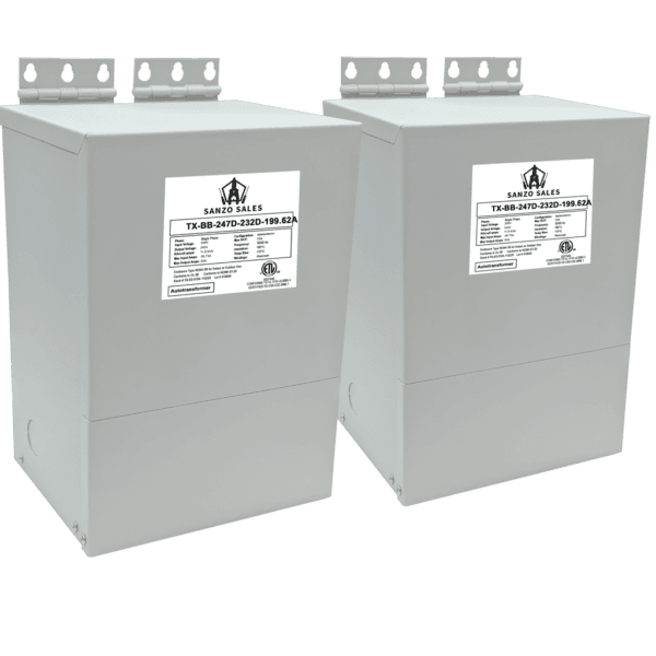 80.21 kVA Step-Down Buck-Boost Transformer, 247V → 232V, 199.62A, Three Phase