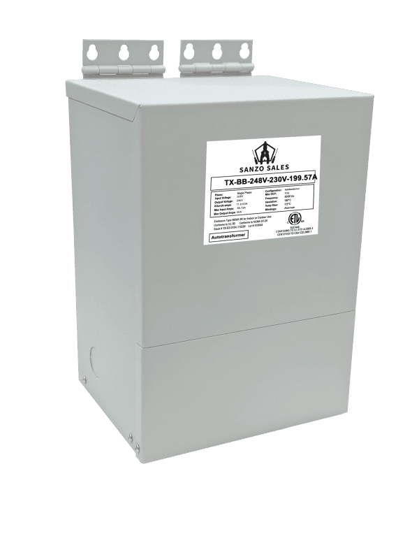 45.9 kVA Step-Down Buck-Boost Transformer, 248V → 230V, 199.57A, Single Phase