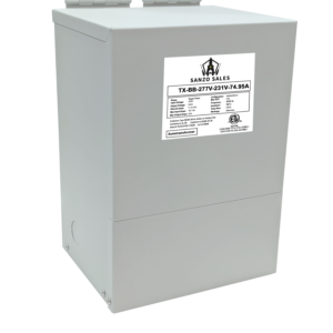 17.3 kVA Step-Down Buck-Boost Transformer, 277V → 231V, 74.95A, Single Phase