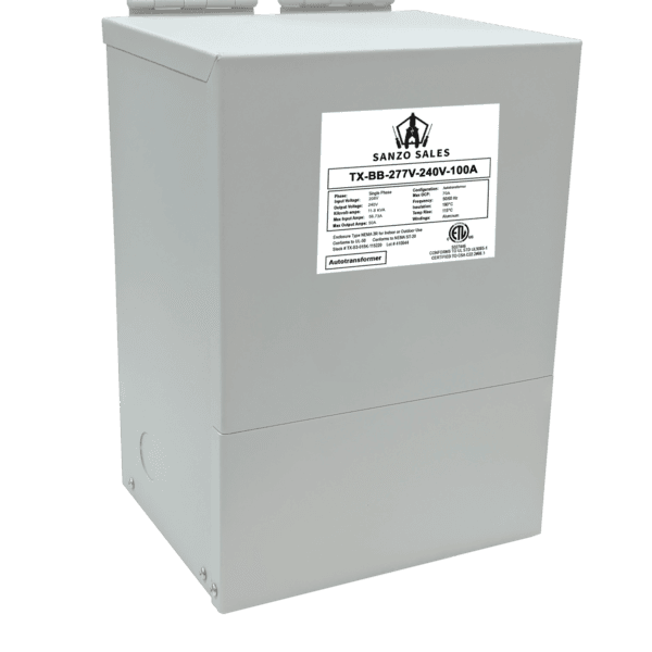 24 kVA Step-Down Buck-Boost Transformer, 277V → 240V, 100A, Single Phase