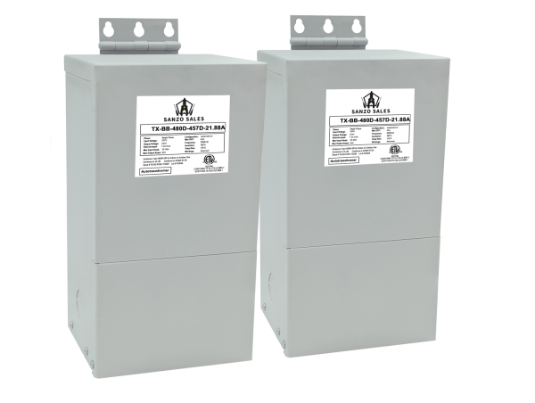 17.32 kVA Step-Down Buck-Boost Transformer, 480V → 457V, 21.88A, Three Phase
