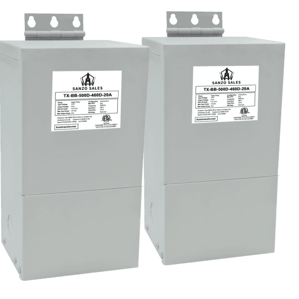 15.93 kVA Step-Down Buck-Boost Transformer, 500V → 460V, 20A, Three Phase