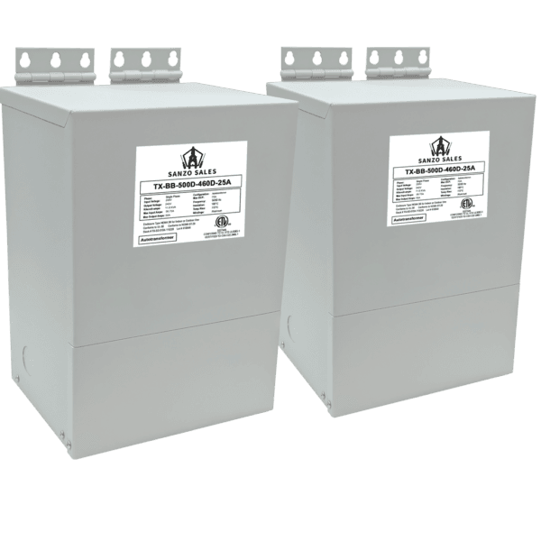 19.92 kVA Step-Down Buck-Boost Transformer, 500V → 460V, 25A, Three Phase