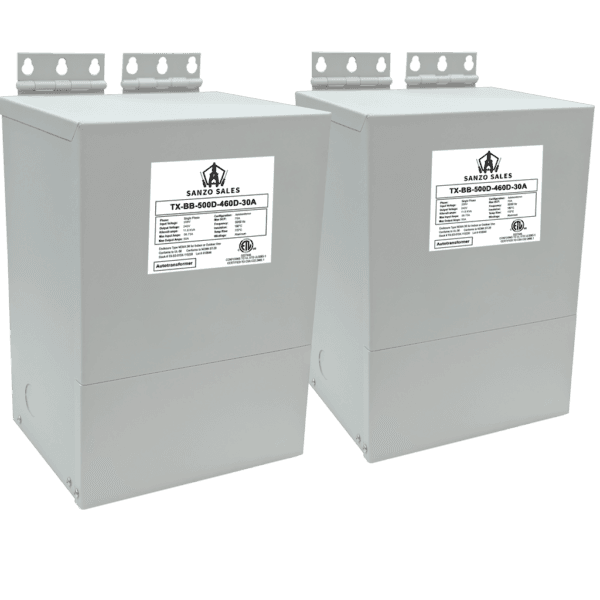 23.9 kVA Step-Down Buck-Boost Transformer, 500V → 460V, 30A, Three Phase