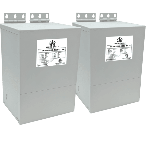30.04 kVA Step-Down Buck-Boost Transformer, 500V → 460V, 37.7A, Three Phase