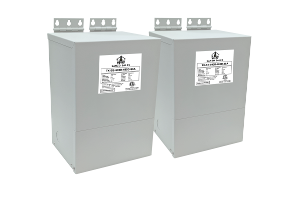 74.82 kVA Step-Down Buck-Boost Transformer, 500V → 480V, 90A, Three Phase