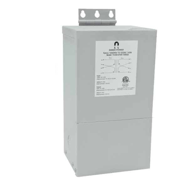 1 kVA Buck-Boost Base Transformer, 120/240V × 12/24V, Single Phase