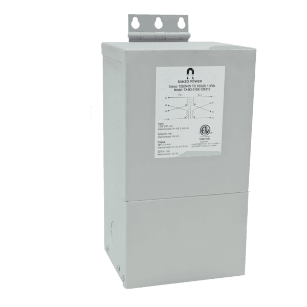 1 kVA Buck-Boost Base Transformer, 120/240V × 16/32V, Single Phase