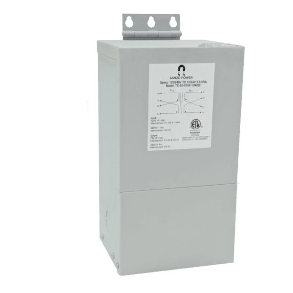 1.5 kVA Buck-Boost Base Transformer, 120/240V × 12/24V, Single Phase