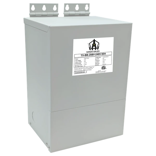 12 kVA Step-Up Buck-Boost Transformer (Booster), 208V → 240V, 50A, Single Phase